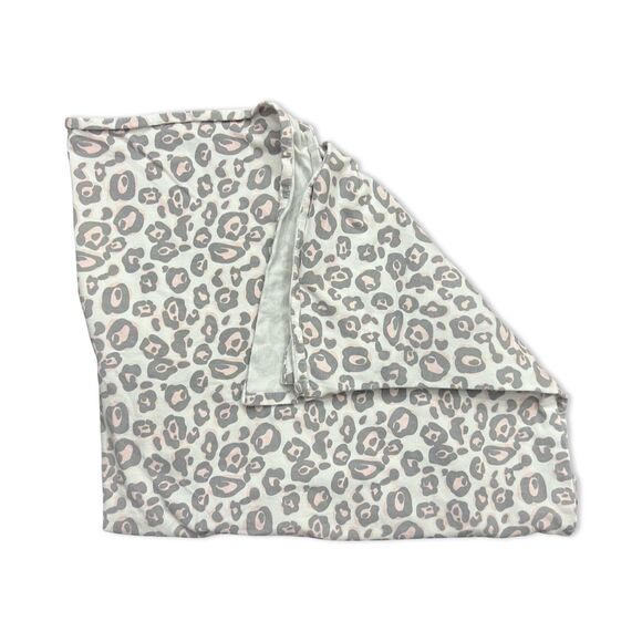 Animal Print Pink & Gray Baby Blanket / Swaddle / Receiving Blanket - Picture 1 of 5